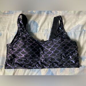 torrid Black Bikini Top with Purple Scale Print